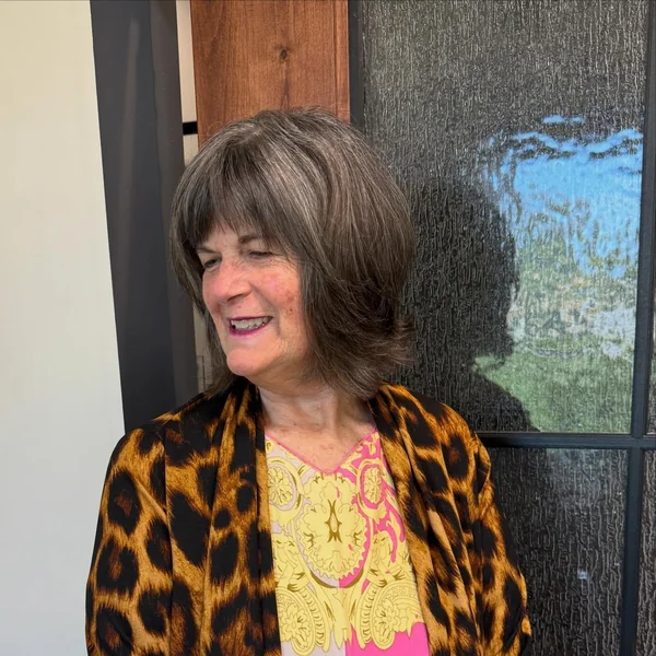 1. Salt-and-Pepper Shag with Bangs