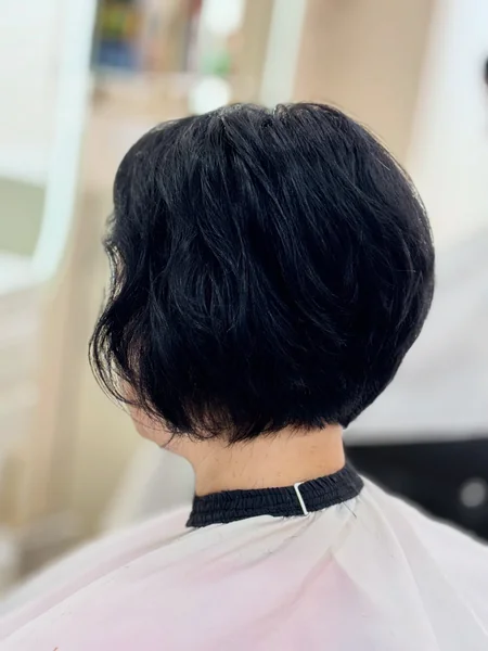Black Stacked Short Bob