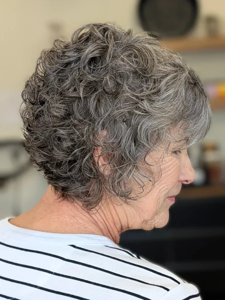 Short Gray Curly Cut