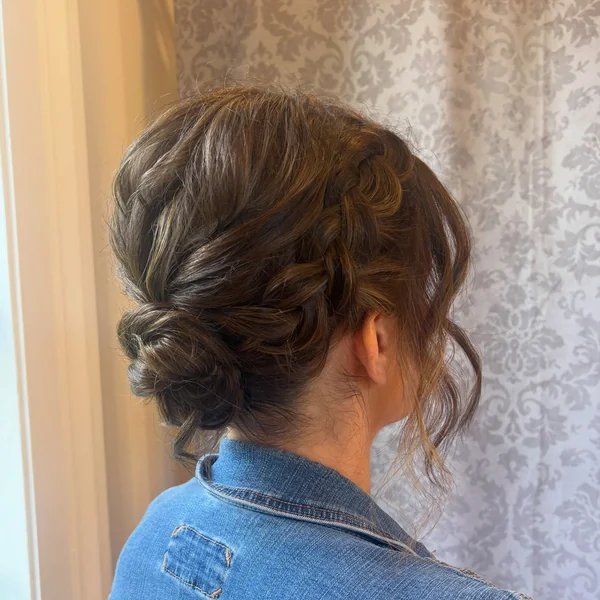Messy Braided Bun for Short Hair