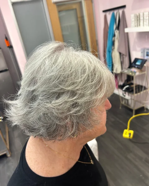 Feathered Gray Short Cut