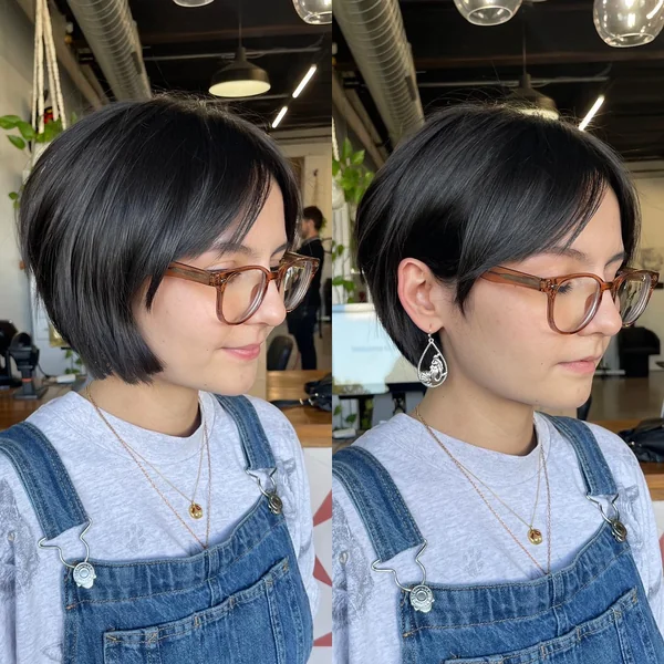 Sleek Straight Bixie for Thick Hair