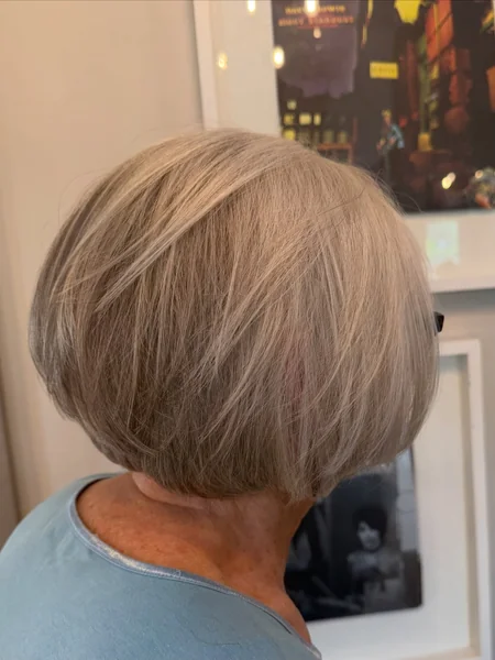 Gray-Blonde Stacked Bob