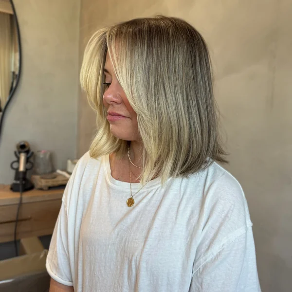 Rooted Blonde Lob