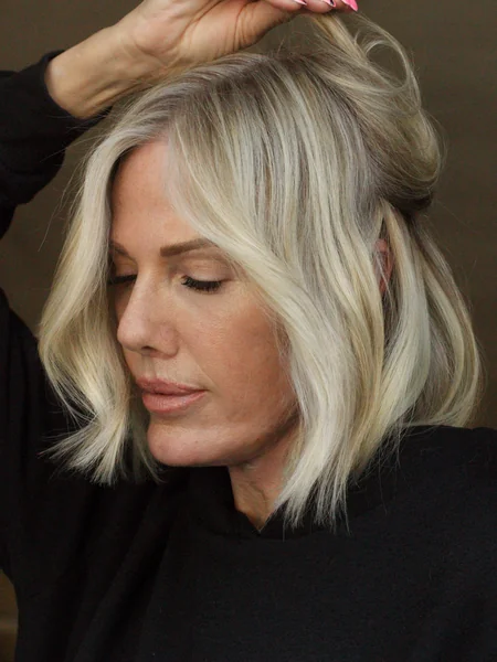 Tousled Platinum Bob