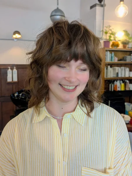 Wavy Shag with Full Bangs