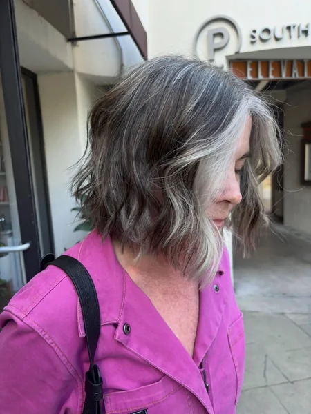Wavy Lob with Silver Money Piece