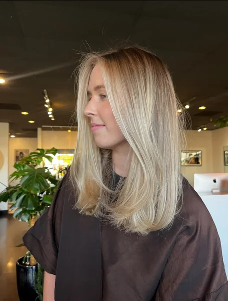 Long Blonde Straight Lob