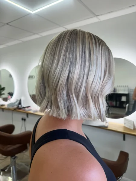 Icy Blunt Bob with Soft Bends
