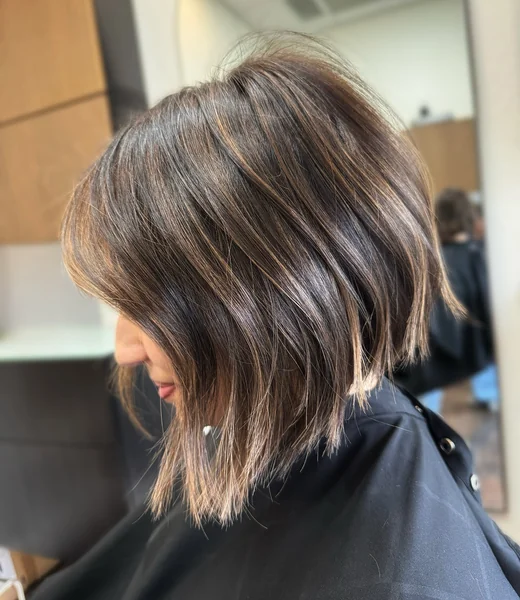 Shaggy Layered Bob with Balayage