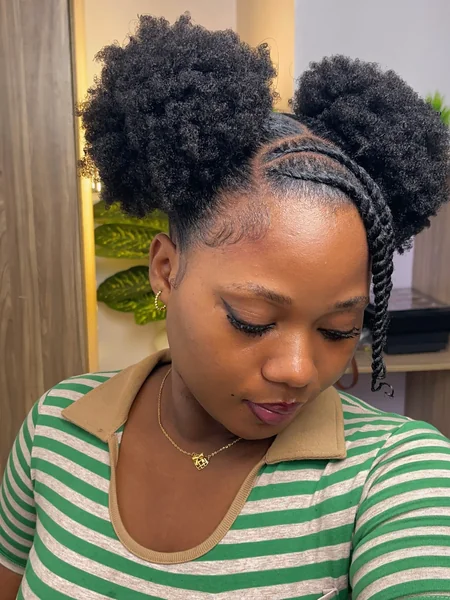Double Puffs with Side Twist
