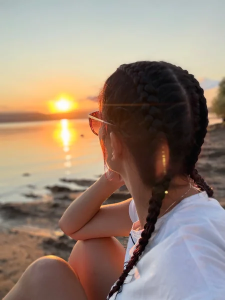 Curly Beach Hairstyle With Front Braids