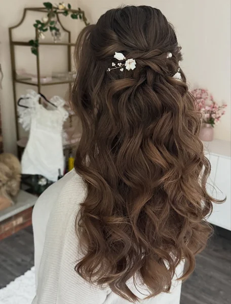 Boho Floral Twist Half-Up