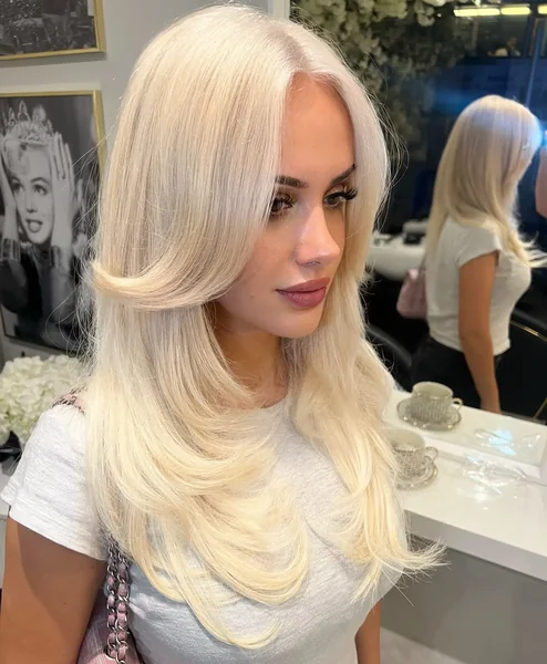 Platinum Blonde Flipped Layers