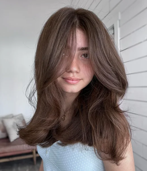 Curtain Bangs with Flipped Layers