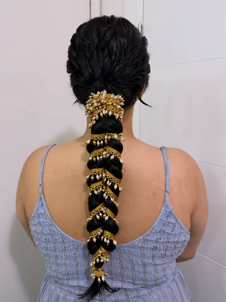 Braid Wrapped With Pearl And Gold Lace