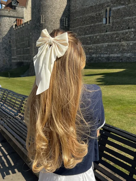 Half-Up Bow with Curled Ends