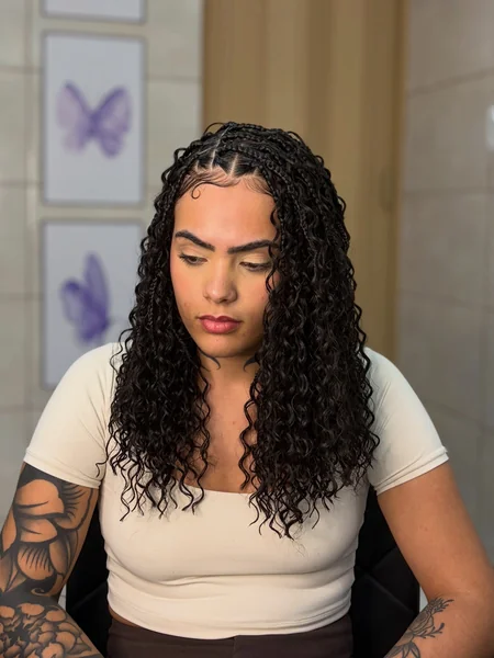 Shoulder-Length Boho Braids