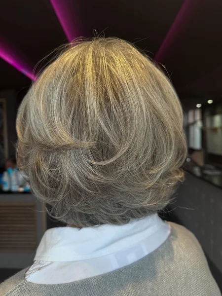Ash Blonde Feathered Bob