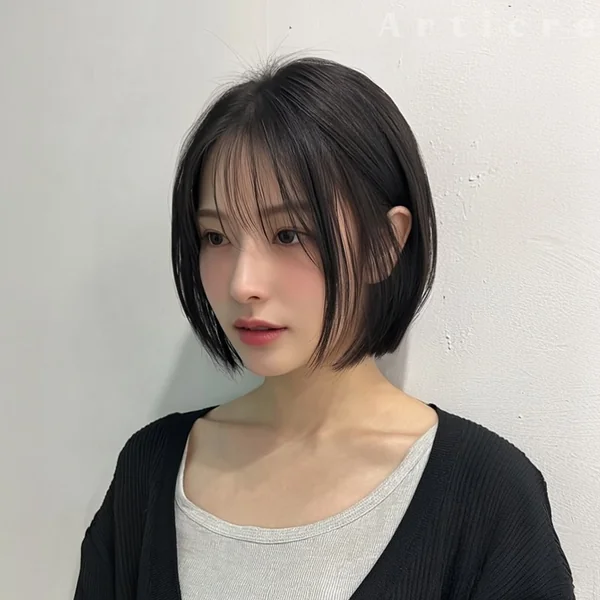 Korean Bob with Face Framing Bangs
