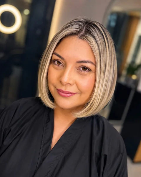 Sleek Blonde Balayage Bob