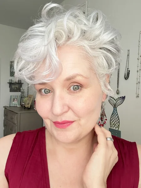 Curly White Pixie