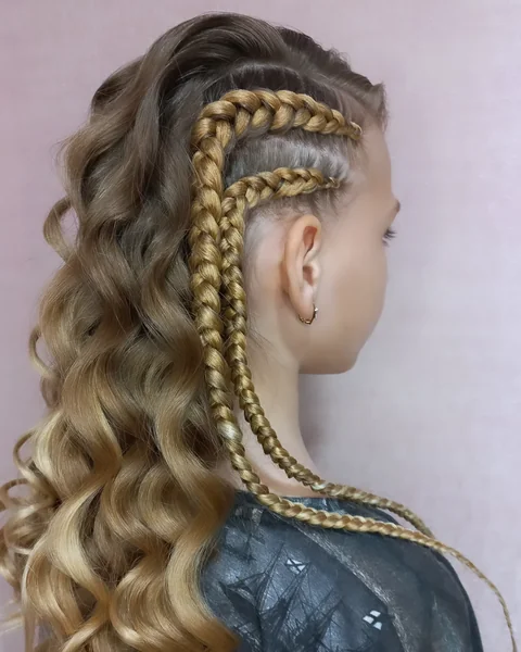 Side Braids over Long Curls