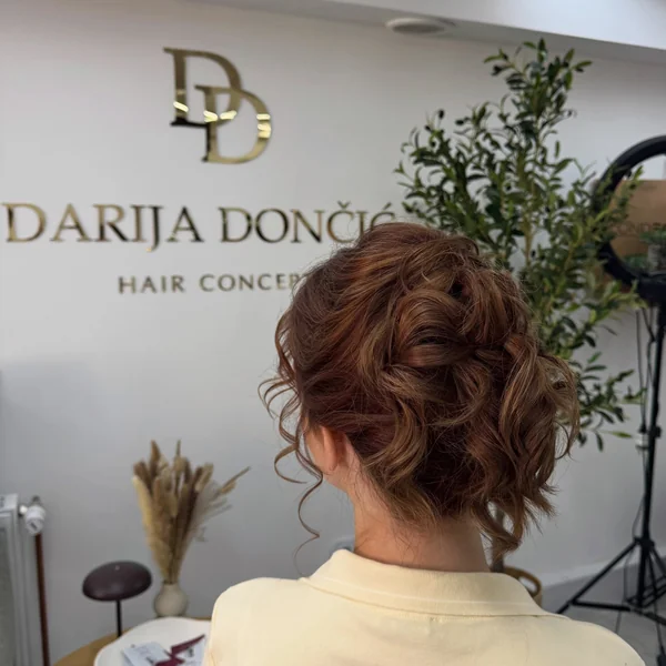 Curly Wavy Messy Updo