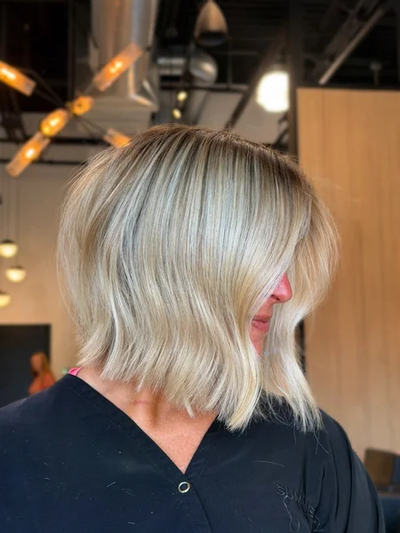 Choppy Angled Blonde Bob