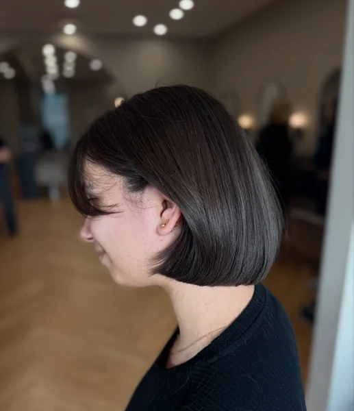 Glossy Bob with Side Bangs