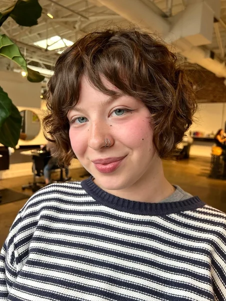 Short Wavy Bob with Soft Bangs