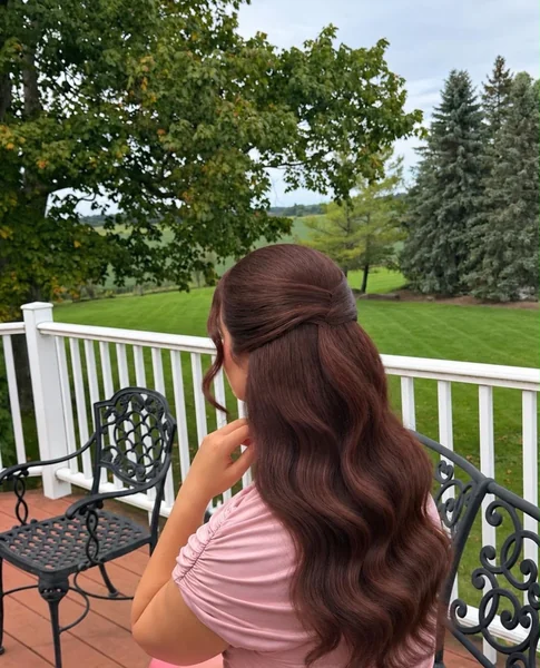 Half-Up Style with Long Waves