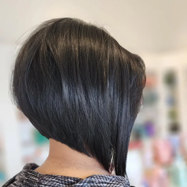 Stacked Short Angled Bob