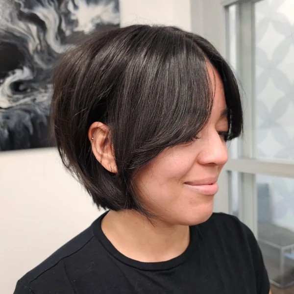 Pixie Bob with Long Side Bangs