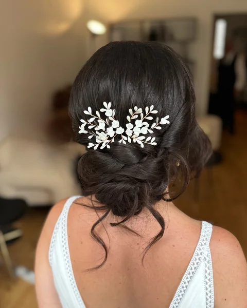 Low Chignon with a Hair Vine