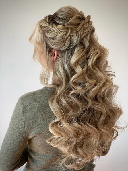 Half Up Fishtail Crown Braid