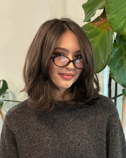 Layered Lob with Curtain Fringe