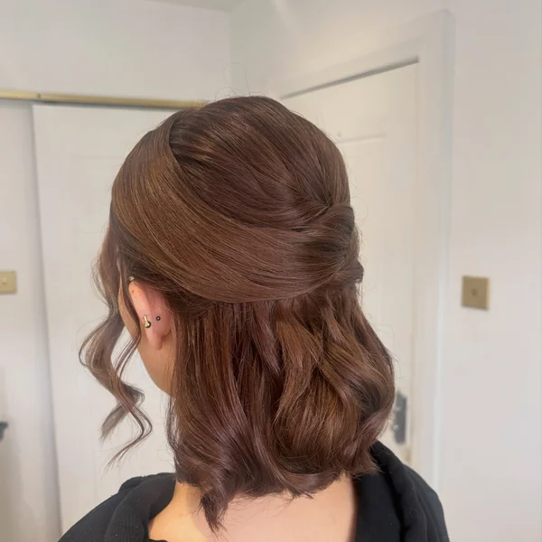 Half Up Twist on Short Hair