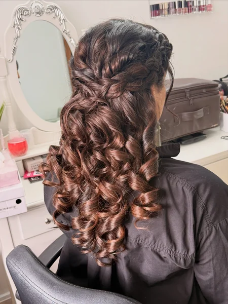 Braided Half-Up with Ringlets