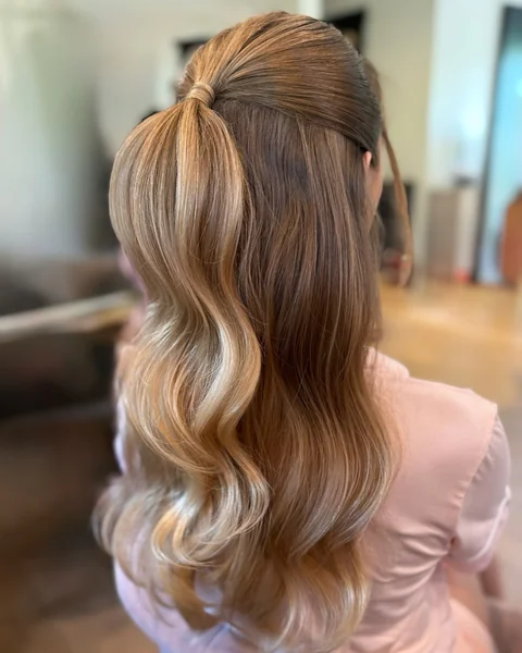 Wrapped Half Up Ponytail