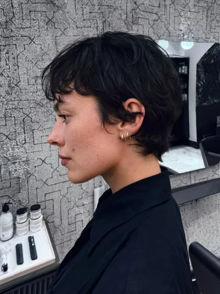 Shaggy Black Pixie Cut