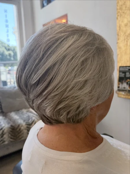 Gray Layered Short Bob
