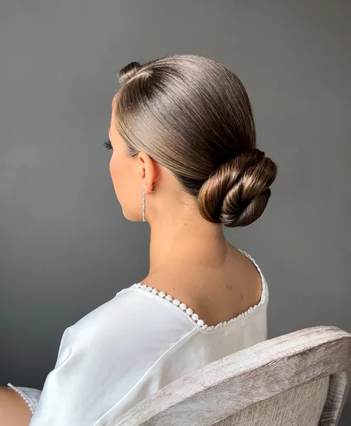 Bridal Sleek Twisted Low Bun