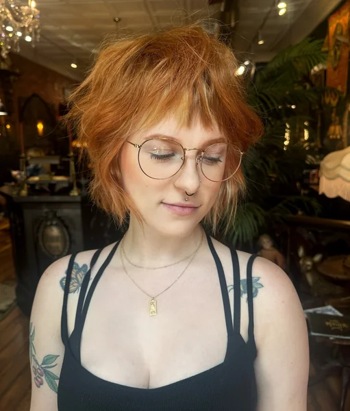 Copper Shag With Bangs