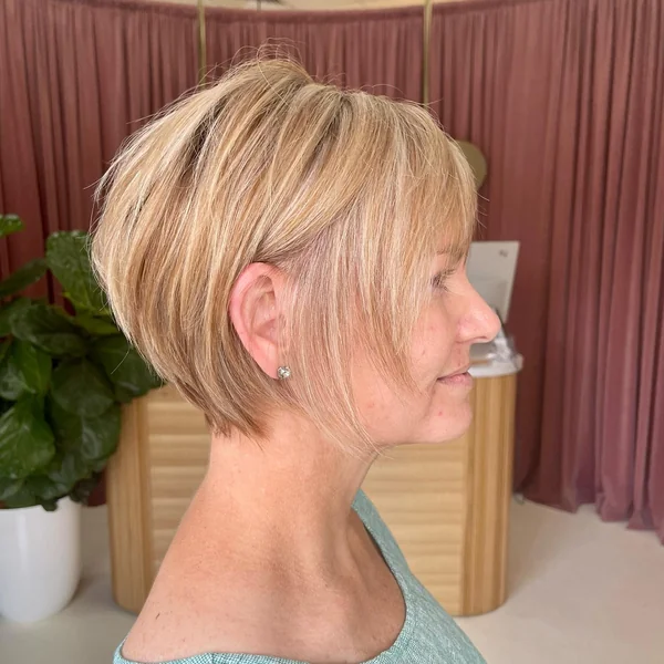 Blonde Pixie Bob with Long Fringe