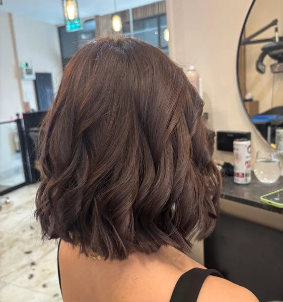 Blunt Chestnut Wavy Lob