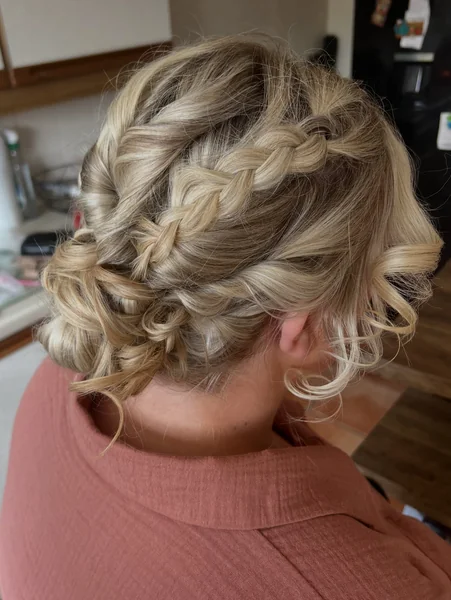 Double Braid Messy Updo
