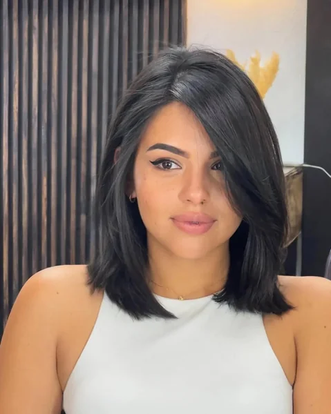 Sleek Black One-Length Bob