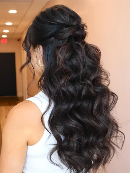 Half Up Curls with Tendrils