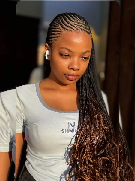 Lemonade Braids With Brown French Curls